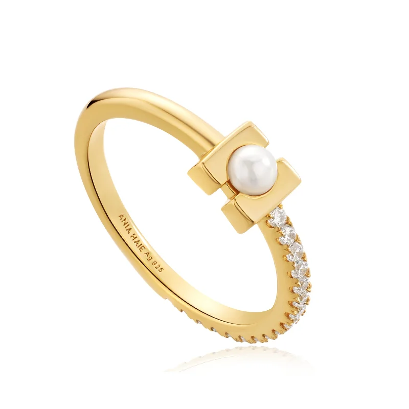 Knuckle - Duster Fashion Rings in Black - Plated Metal with Spike DetailsAnia Haie Gold Pearl Modernist Band Ring R054-01G Knuckle - Duster Fashion Rings in Black - Plated Metal with Spike DetailsAnia Haie Gold Pearl Modernist Band Ring R054-01G