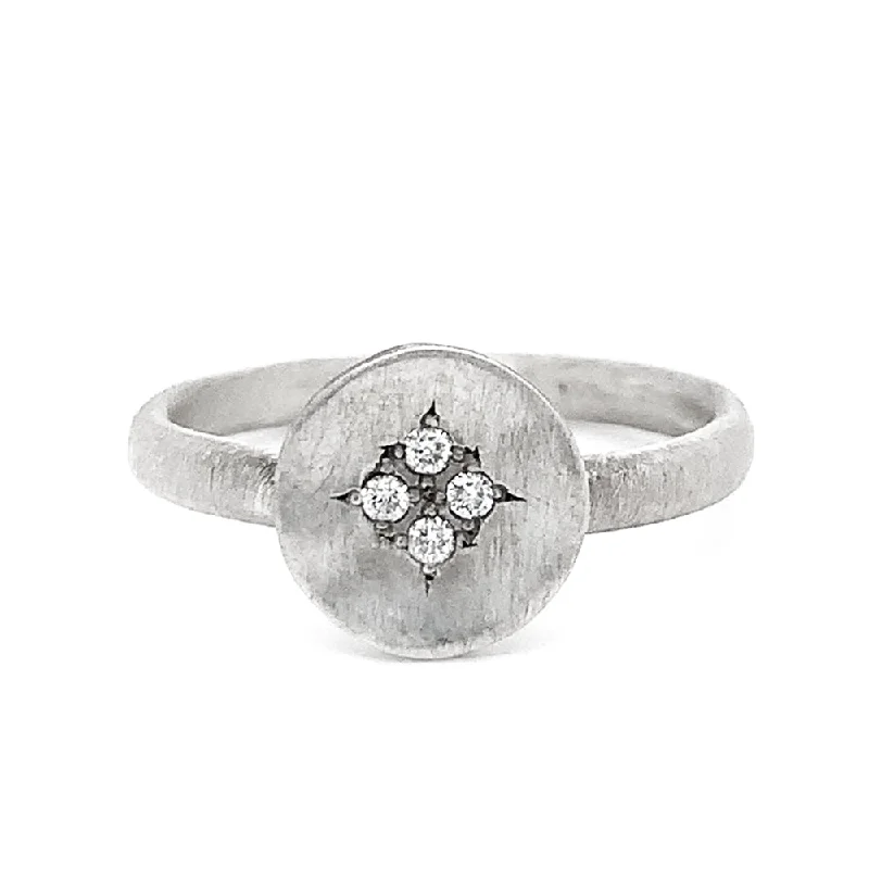 Women's Diamond Rings with Sapphire Accents in Blue for a Colorful and Sophisticated TouchSterling Silver & Diamond Ring - "Four Star Wave" Women's Diamond Rings with Sapphire Accents in Blue for a Colorful and Sophisticated TouchSterling Silver & Diamond Ring - "Four Star Wave"