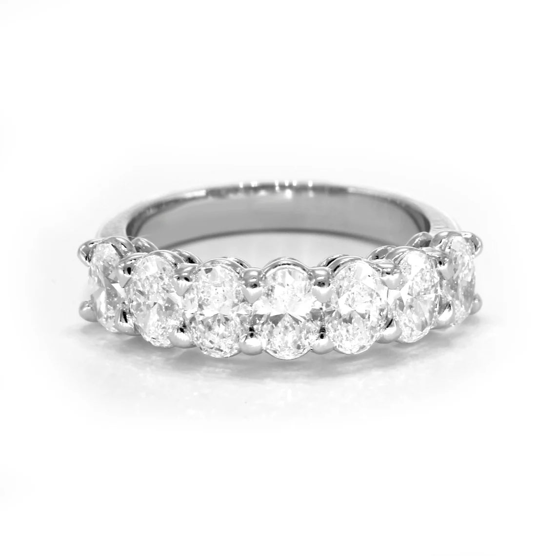 Art deco - style anniversary rings with geometric patterns1.88 ct. Oval Diamond Wedding Ring , Shared Prong Set 7 Stone Band Art deco - style anniversary rings with geometric patterns1.88 ct. Oval Diamond Wedding Ring , Shared Prong Set 7 Stone Band