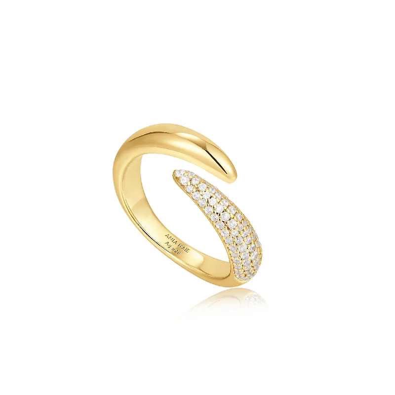 Beaded Fashion Rings in Natural Stones and Cotton Cord for a Handmade AestheticAnia Haie Gold Sparkle Wrap Adjustable Ring R053-02G Beaded Fashion Rings in Natural Stones and Cotton Cord for a Handmade AestheticAnia Haie Gold Sparkle Wrap Adjustable Ring R053-02G