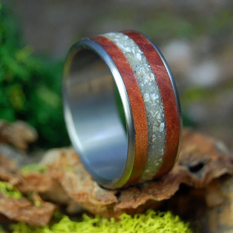 Men's cross - shaped rings for a religious statementAlabama Cedar | Cedar Wood & Sea Shells Beach Sand Titanium Wedding Ring Men's cross - shaped rings for a religious statementAlabama Cedar | Cedar Wood & Sea Shells Beach Sand Titanium Wedding Ring