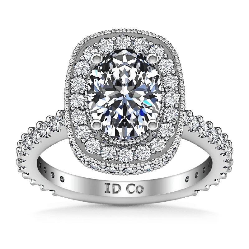 Tennis - Style Women's Rings with a Row of Round Diamonds in PlatinumHalo Oval Diamond Engagement Ring Camille 14K White Gold Tennis - Style Women's Rings with a Row of Round Diamonds in PlatinumHalo Oval Diamond Engagement Ring Camille 14K White Gold