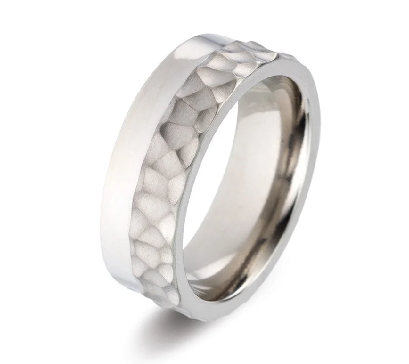 Titanium Rings with a Cubic Zirconia - Embellished Band52446-01 TeNo Titanium Ring Titanium Rings with a Cubic Zirconia - Embellished Band52446-01 TeNo Titanium Ring