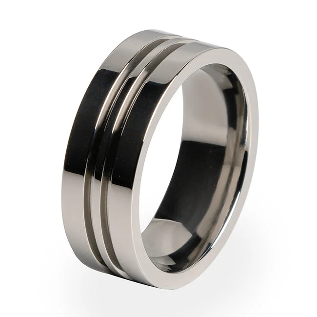 Men's oxidized silver rings for an antique lookEquinox Titanium Ring