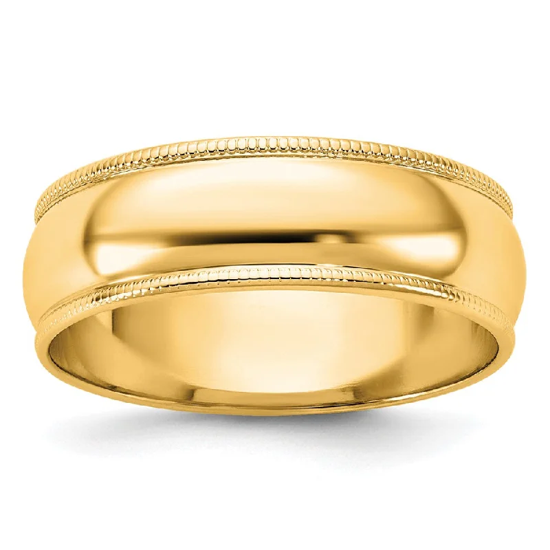Men's sports - team logo rings for fans14k Yellow Gold 6mm Lightweight Milgrain Half Round Wedding Band Size 4 Men's sports - team logo rings for fans14k Yellow Gold 6mm Lightweight Milgrain Half Round Wedding Band Size 4