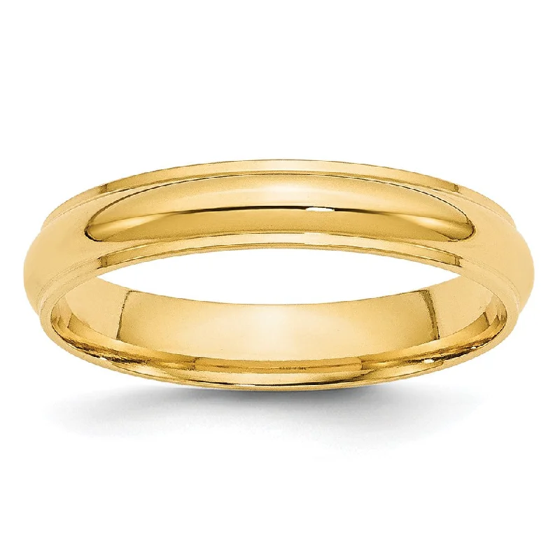 Men's opal - featured rings with iridescent colors14k Yellow Gold 4mm Half Round with Edge Wedding Band Size 4 Men's opal - featured rings with iridescent colors14k Yellow Gold 4mm Half Round with Edge Wedding Band Size 4