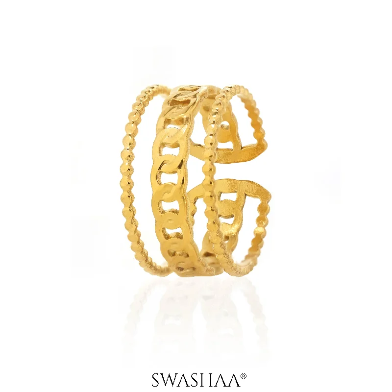 Engagement - Inspired Women's Rings with a Halo of Small DiamondsPixie 18K Gold Plated Ring Engagement - Inspired Women's Rings with a Halo of Small DiamondsPixie 18K Gold Plated Ring