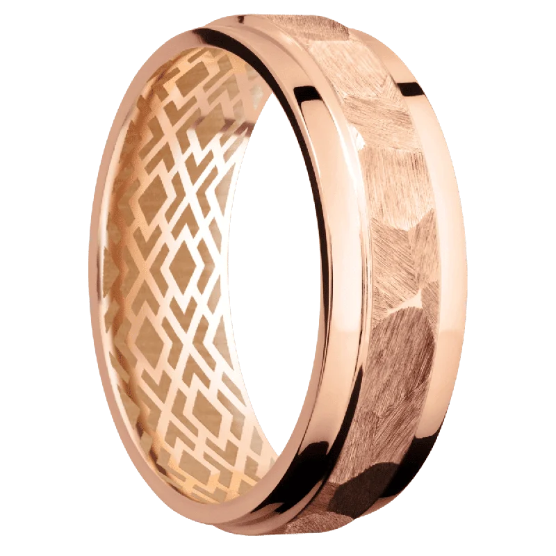 Men's high - quality handmade rings for artisanal appeal14K Rose Gold + Rock , Polish Finish Men's high - quality handmade rings for artisanal appeal14K Rose Gold + Rock , Polish Finish