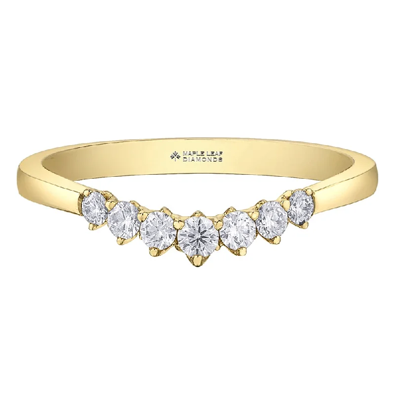 Titanium anniversary rings for a lightweight optionV-Shaped Canadian Diamond Band