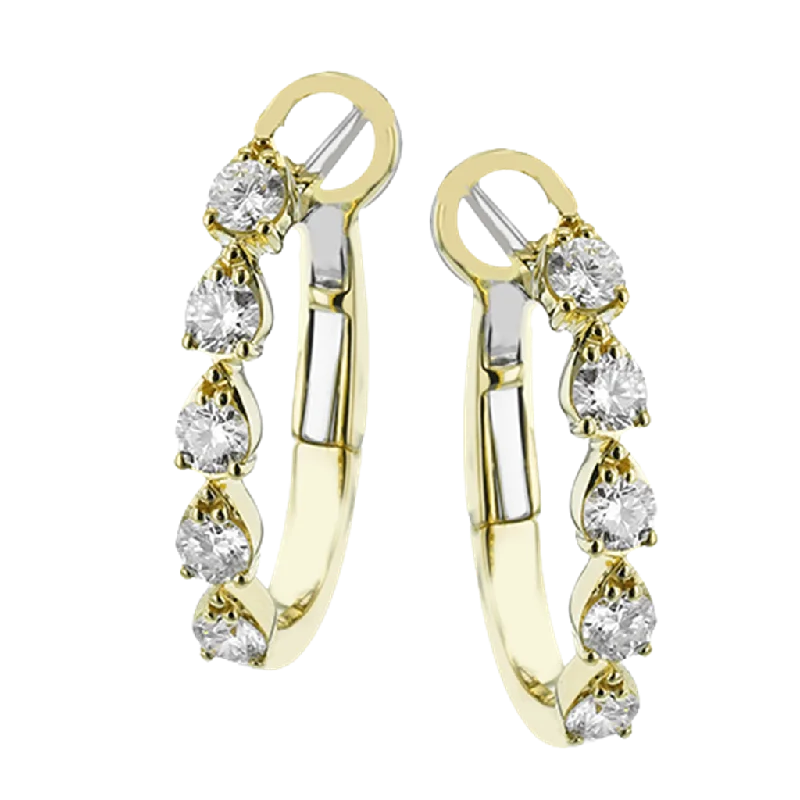 Simon G. 18Ky Diamond Oval Hoop Earrings