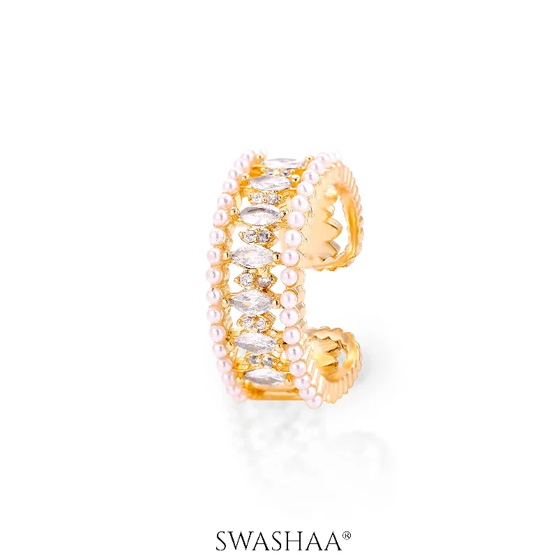 Interlocking Band Women's Rings in White Gold for a Modern DesignSerenity 14K Gold Plated Ring Interlocking Band Women's Rings in White Gold for a Modern DesignSerenity 14K Gold Plated Ring