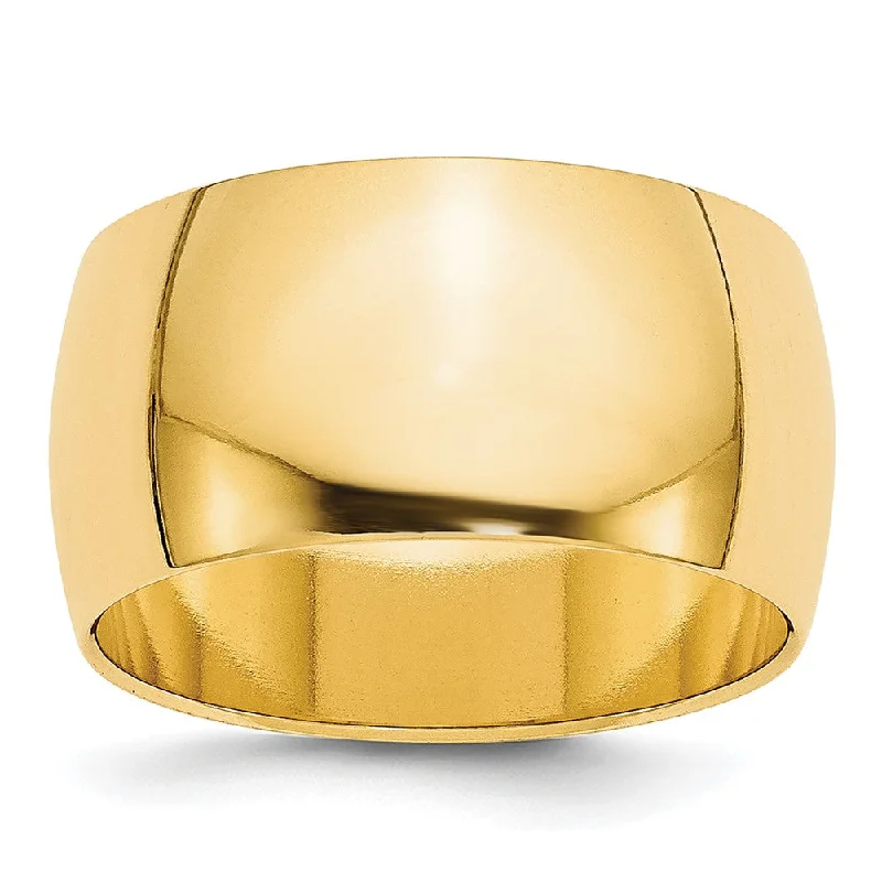 Men's animal - print rings with leopard or snake patterns14k Yellow Gold 10mm Half-Round Wedding Band Size 4