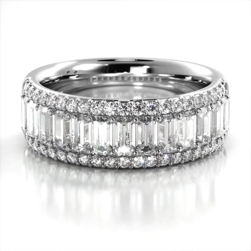 Anniversary rings with birthstones of both partners2.16 ct. Baguette And Round Diamond Wedding Band Anniversary rings with birthstones of both partners2.16 ct. Baguette And Round Diamond Wedding Band