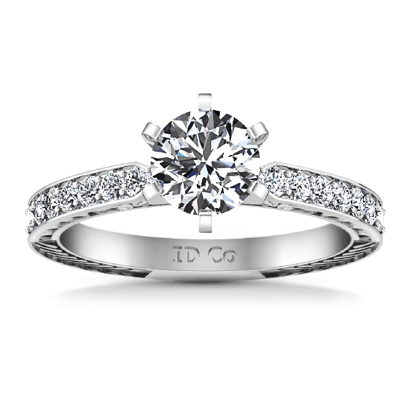 Interlocking Band Women's Rings in White Gold for a Modern DesignRound Diamond Pave Engagement Ring Arabesque 14K White Gold Interlocking Band Women's Rings in White Gold for a Modern DesignRound Diamond Pave Engagement Ring Arabesque 14K White Gold