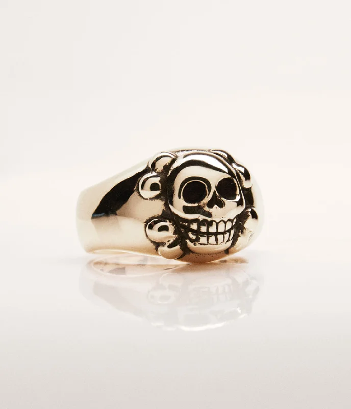 Platinum anniversary rings with diamond accentsSmiling Skull Ring