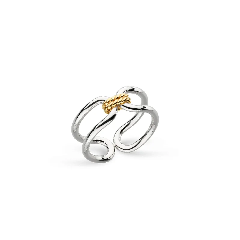 Adjustable Fashion Rings in Leather and Brass with a Tribal - Inspired DesignKit Heath Marina Rope Bar Link Golden Ring 21091GR Adjustable Fashion Rings in Leather and Brass with a Tribal - Inspired DesignKit Heath Marina Rope Bar Link Golden Ring 21091GR