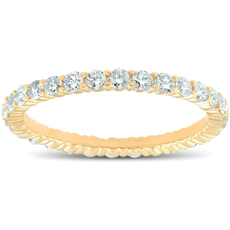 Vintage - Style Women's Diamond Rings with Floral - Engraved Bands and Multiple Diamond Accents1 Ct T.W. Lab Grown Diamond Eternity Ring 14k Yellow Gold Stackable Wedding Band Vintage - Style Women's Diamond Rings with Floral - Engraved Bands and Multiple Diamond Accents1 Ct T.W. Lab Grown Diamond Eternity Ring 14k Yellow Gold Stackable Wedding Band