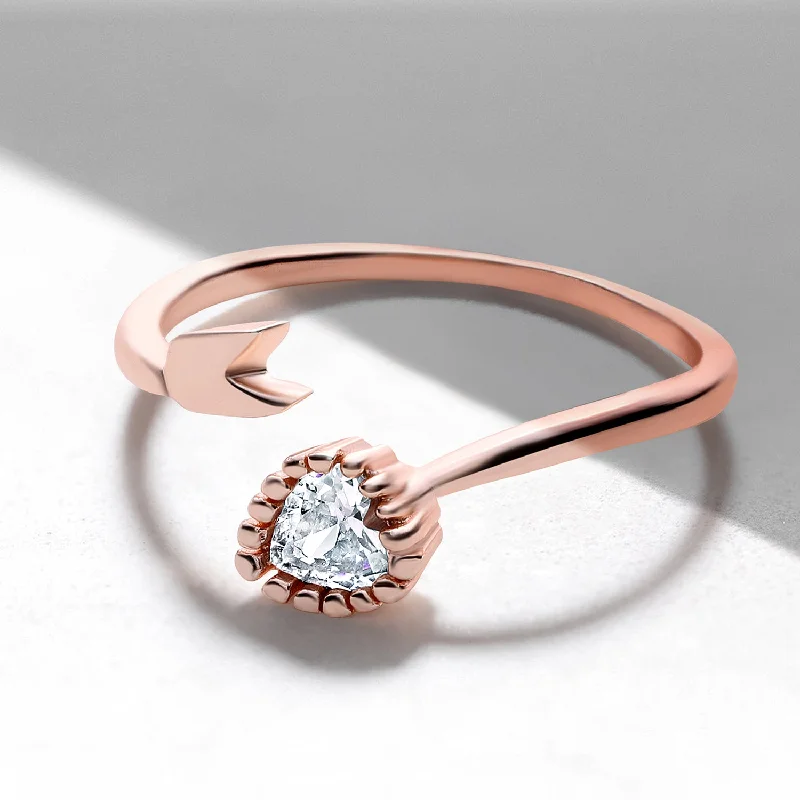 Ethnic - inspired double finger rings with cultural motifsHeart and Arrow Shaped Adjustable Finger Ring Ethnic - inspired double finger rings with cultural motifsHeart and Arrow Shaped Adjustable Finger Ring
