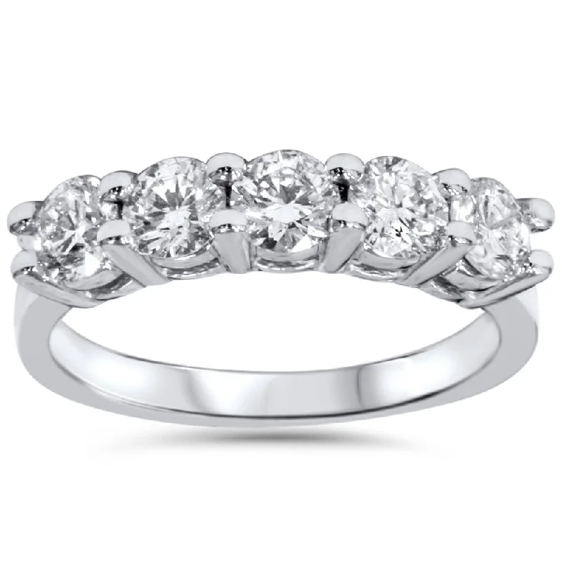 Tennis - Style Women's Diamond Rings with a Continuous Row of Diamonds for a Classic and Versatile Look3/4ct Diamond 5-Stone Wedding Anniversary 14K White Tennis - Style Women's Diamond Rings with a Continuous Row of Diamonds for a Classic and Versatile Look3/4ct Diamond 5-Stone Wedding Anniversary 14K White