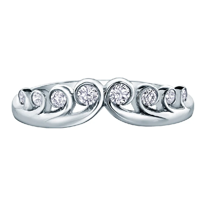 Anniversary rings with a diamond - and - zircon combinationModern Tides of Love Canadian Diamond Band Anniversary rings with a diamond - and - zircon combinationModern Tides of Love Canadian Diamond Band
