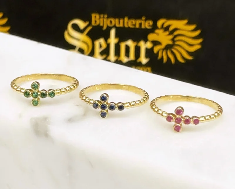 Magnetic Clasp Women's Rings for Easy Wearing and RemovalCross ring
