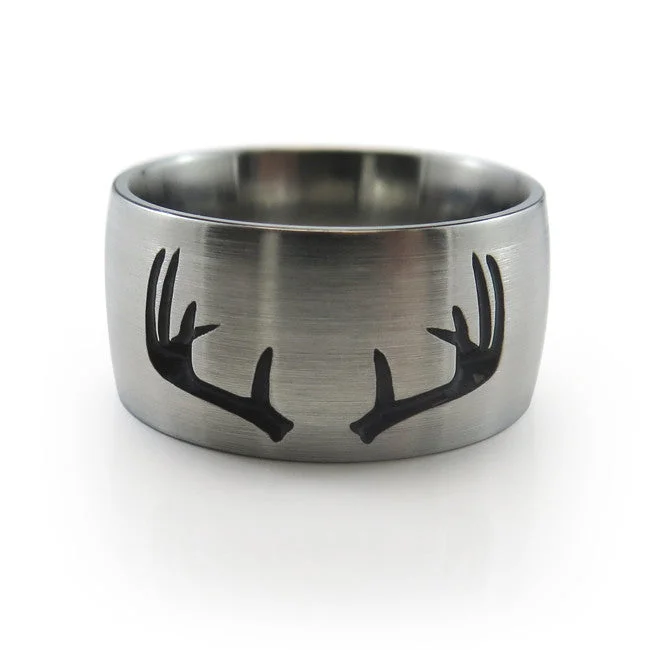 Men's sports - team logo rings for fansAntler | Mens Titanium Ring