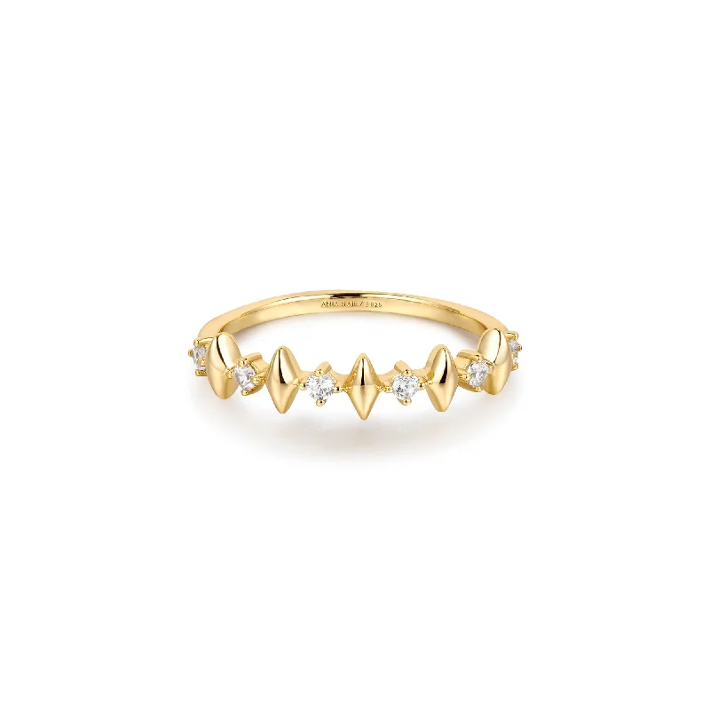 Textured Fashion Rings in Pewter with Hammered and Embossed SurfacesAnia Haie Gold Multi Sparkle Ring R061-03G Textured Fashion Rings in Pewter with Hammered and Embossed SurfacesAnia Haie Gold Multi Sparkle Ring R061-03G