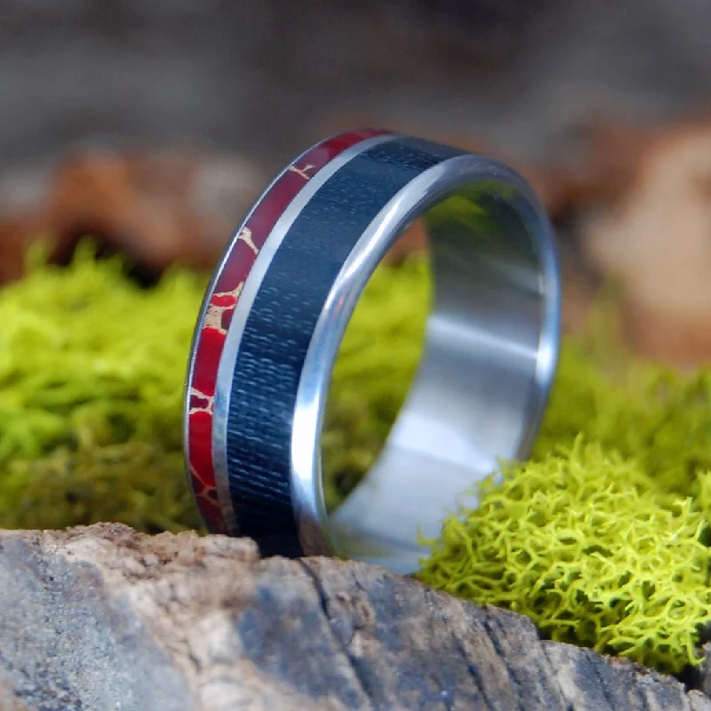 Women's Infinity Symbol Rings in Rose Gold for a Romantic TouchHarlem Saint | Men's Red Jasper Stone, Carbon Fiber & Titanium Wedding Ring