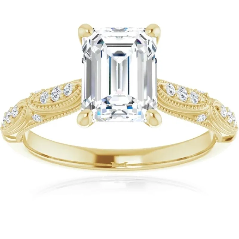 Adjustable Women's Diamond Rings with a Flexible Band for a Comfortable and Custom Fit1 1/4 Ct Emerald Diamond Engagement Ring 14k Yellow Gold Adjustable Women's Diamond Rings with a Flexible Band for a Comfortable and Custom Fit1 1/4 Ct Emerald Diamond Engagement Ring 14k Yellow Gold