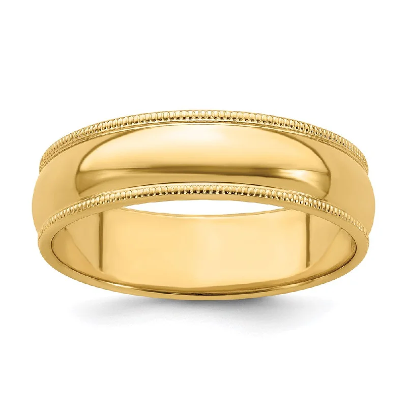 Men's Damascus - steel rings with a unique pattern14k Yellow Gold 6mm Milgrain Half Round Wedding Band Size 4 Men's Damascus - steel rings with a unique pattern14k Yellow Gold 6mm Milgrain Half Round Wedding Band Size 4