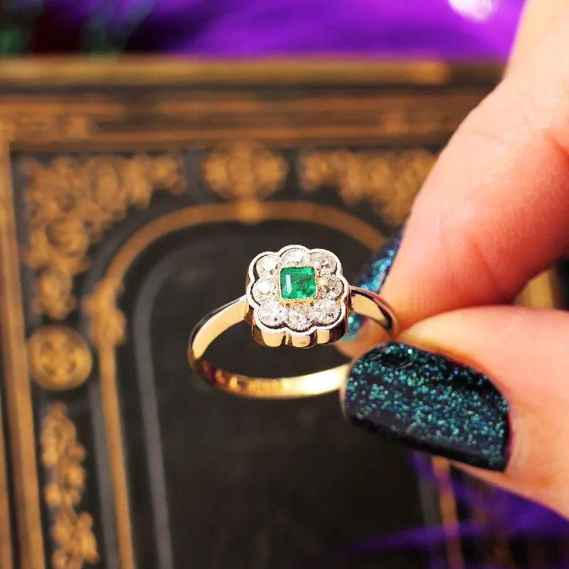 Magnetic Clasp Women's Rings for Easy Wearing and RemovalVintage Perfection! Emerald & Diamond Engagement Ring Magnetic Clasp Women's Rings for Easy Wearing and RemovalVintage Perfection! Emerald & Diamond Engagement Ring