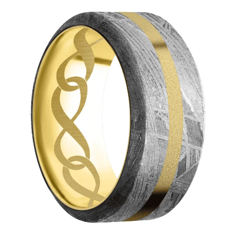 Men's Celtic - pattern rings with intricate designsMeteorite + None Finish + 18K Yellow Gold Men's Celtic - pattern rings with intricate designsMeteorite + None Finish + 18K Yellow Gold