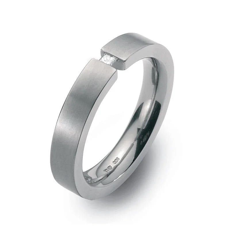 Titanium Rings with a Floral - Engraved Shank50954-01 TeNo Titanium Ring
