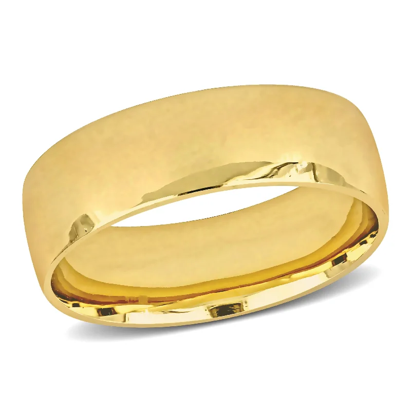 Men's glow - in - the - dark rings for a fun effectMiadora 7mm Mens Wedding Band in 14k Yellow Gold Men's glow - in - the - dark rings for a fun effectMiadora 7mm Mens Wedding Band in 14k Yellow Gold