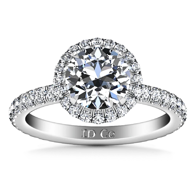 Diamond - Encrusted Women's Rings for Special Occasions in 18K GoldRound Diamond Halo Engagement Ring Clayton 14K White Gold Diamond - Encrusted Women's Rings for Special Occasions in 18K GoldRound Diamond Halo Engagement Ring Clayton 14K White Gold