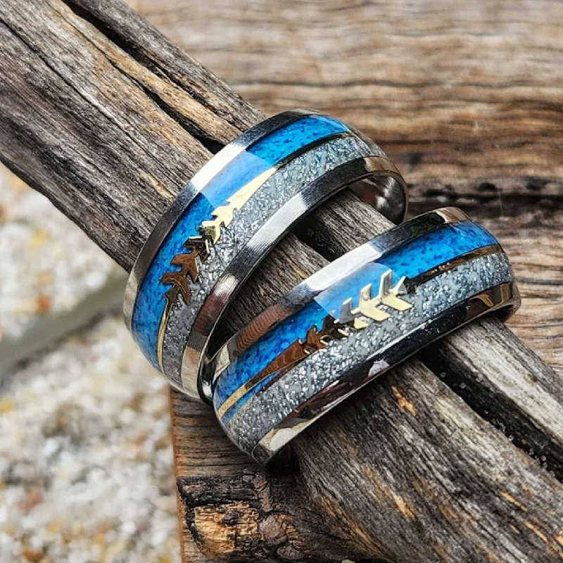 Men's Viking - inspired rings with ancient symbolsGOLDEN ARROW - TURQUOISE INLAY WATERPROOF SILVER RING Men's Viking - inspired rings with ancient symbolsGOLDEN ARROW - TURQUOISE INLAY WATERPROOF SILVER RING