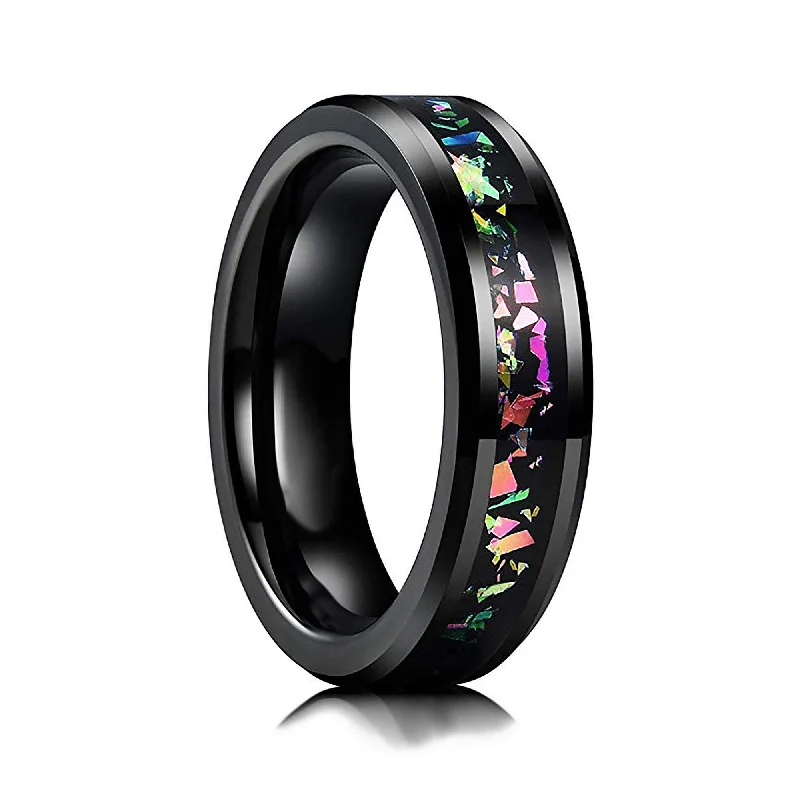 Women's 18K Gold Solitaire Diamond Ring for an Elegant Everyday Look4mm Black Tungsten Carbide Ring Inlaid with Multi Color Fragments Women's 18K Gold Solitaire Diamond Ring for an Elegant Everyday Look4mm Black Tungsten Carbide Ring Inlaid with Multi Color Fragments