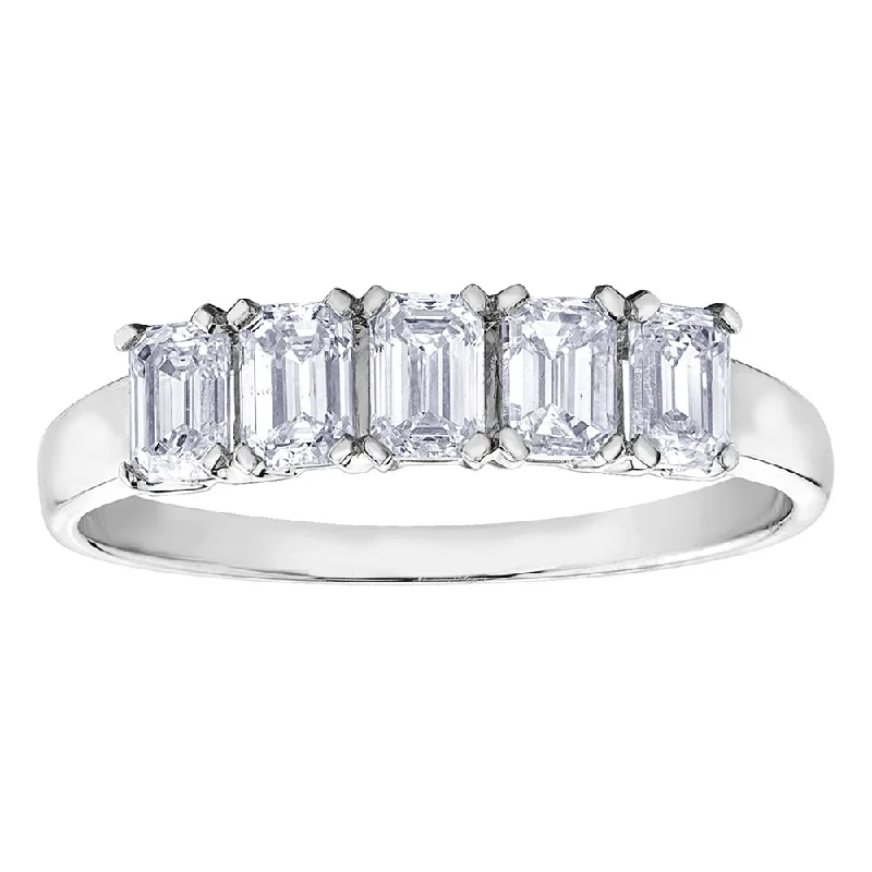Anniversary rings with a diamond - and - citrine combinationEmerald Cut Diamond Band Anniversary rings with a diamond - and - citrine combinationEmerald Cut Diamond Band