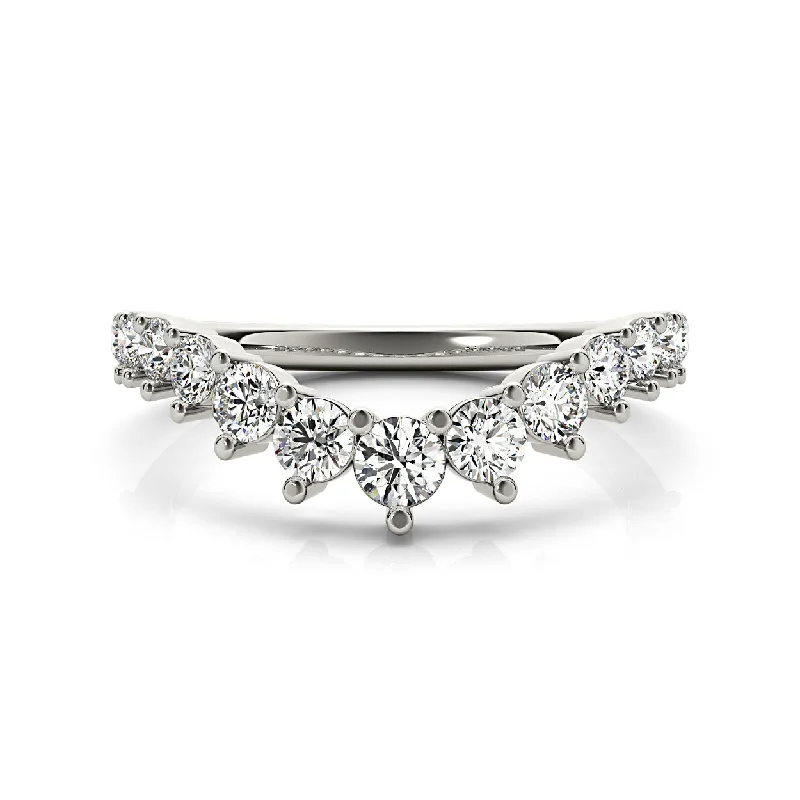 Channel - Set Women's Diamond Rings with Diamonds Securely Held in a Metal Groove for DurabilityRound Diamond Graduating Curved Band Channel - Set Women's Diamond Rings with Diamonds Securely Held in a Metal Groove for DurabilityRound Diamond Graduating Curved Band