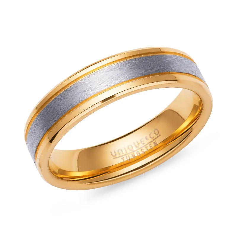Men's multi - colored gemstone rings for a vibrant styleUnique & Co Tungsten Ring Gold Plated Men's multi - colored gemstone rings for a vibrant styleUnique & Co Tungsten Ring Gold Plated