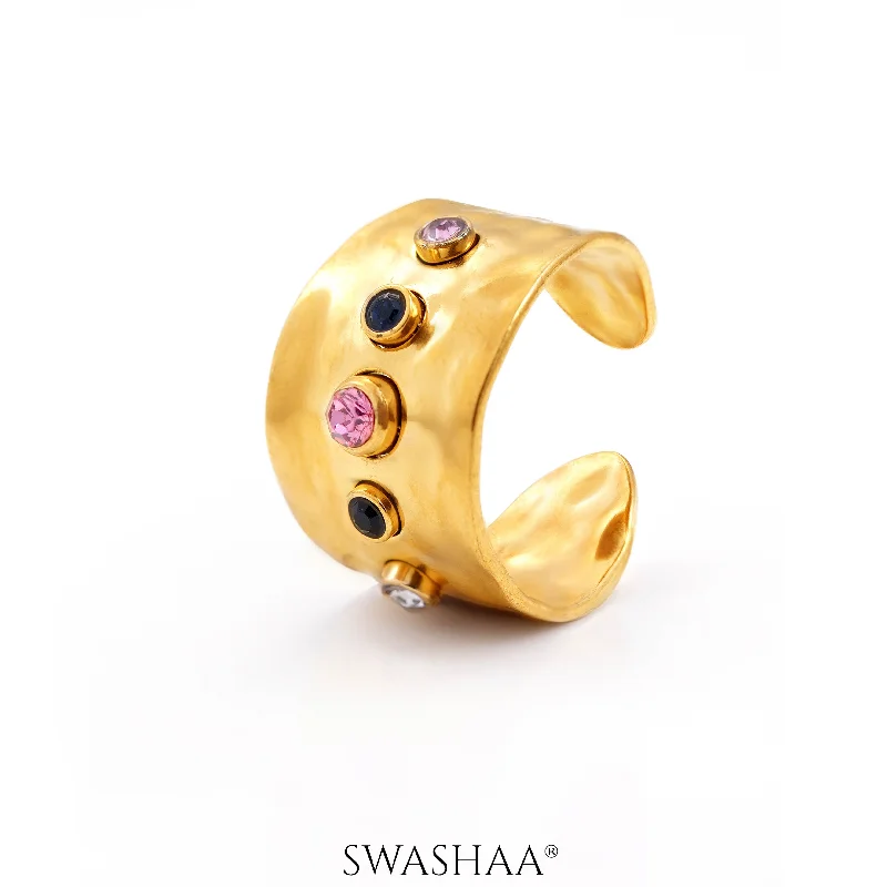 Gothic - Style Women's Rings with Black Onyx and Silver SkullsLyra 18K Gold Plated Rings Gothic - Style Women's Rings with Black Onyx and Silver SkullsLyra 18K Gold Plated Rings