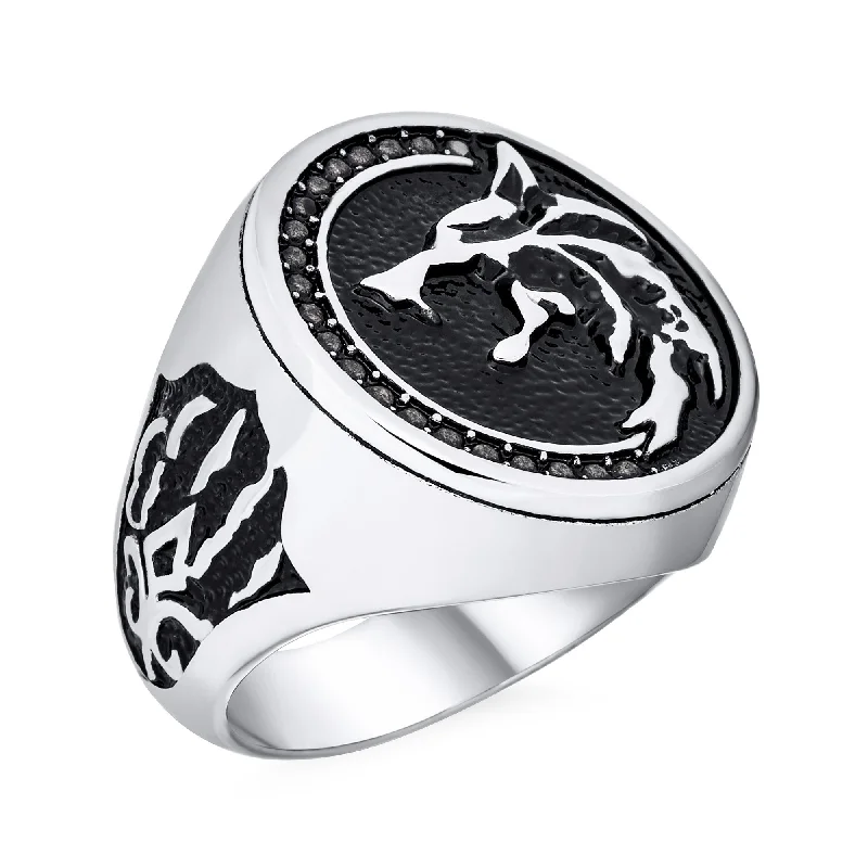 Men's budget - friendly rings for cost - conscious shoppersMens Stainless Steel Viking Warrior Wolf Head Ring or Pendant for Men Men's budget - friendly rings for cost - conscious shoppersMens Stainless Steel Viking Warrior Wolf Head Ring or Pendant for Men