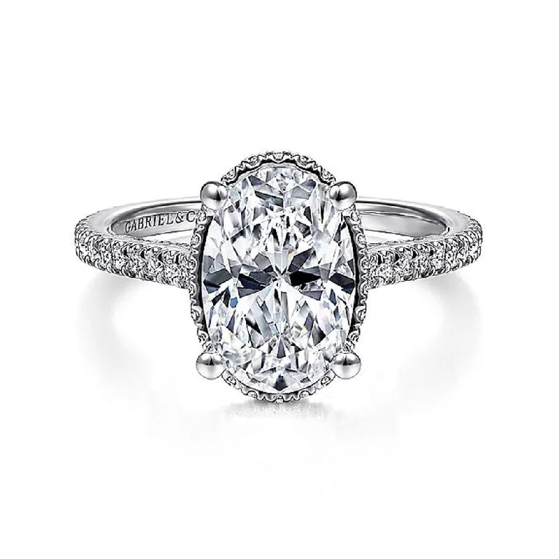 Princess - Cut Women's Diamond Rings in White Gold with a High - Clarity Diamond for a Modern Look14K White Gold 'Camden' Hidden Halo Oval Diamond Engagement Ring Princess - Cut Women's Diamond Rings in White Gold with a High - Clarity Diamond for a Modern Look14K White Gold 'Camden' Hidden Halo Oval Diamond Engagement Ring