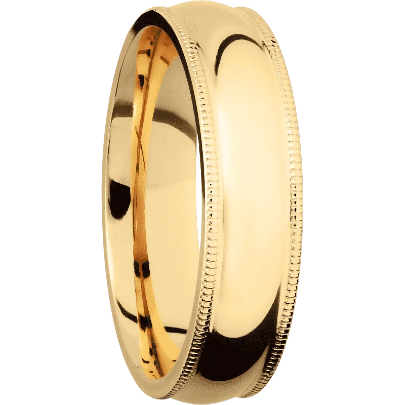Men's anti - allergy rings for sensitive skin14K Yellow Gold + Polish Finish