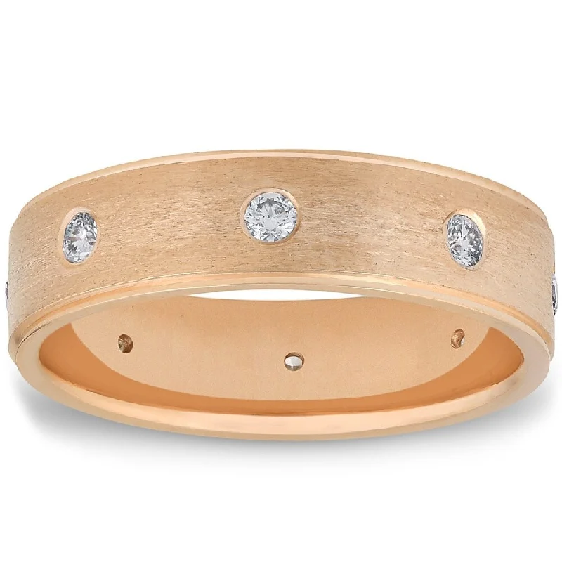 Vintage - Style Women's Diamond Rings with Floral - Engraved Bands and Multiple Diamond AccentsPompeii3 14k Yellow Gold Diamond Mens Brushed Wedding Band 6MM Flat Comfort Fit Ring - White Vintage - Style Women's Diamond Rings with Floral - Engraved Bands and Multiple Diamond AccentsPompeii3 14k Yellow Gold Diamond Mens Brushed Wedding Band 6MM Flat Comfort Fit Ring - White