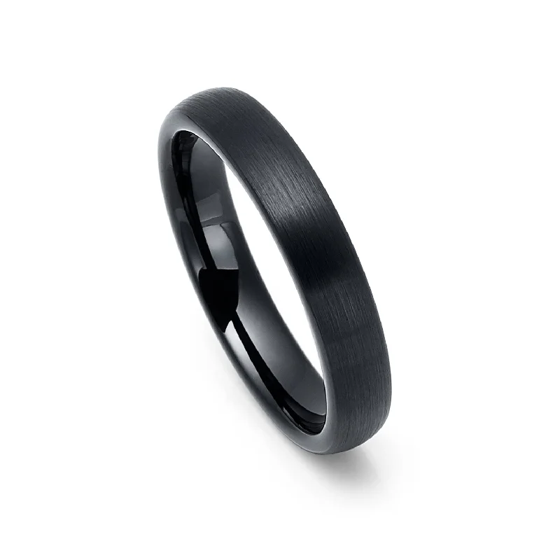 Women's Infinity Symbol Rings in Rose Gold for a Romantic Touch4mm- Black Tungsten Wedding Band Brush Finish Ring Women's Infinity Symbol Rings in Rose Gold for a Romantic Touch4mm- Black Tungsten Wedding Band Brush Finish Ring