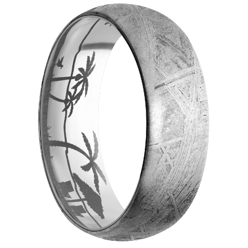 Men's two - tone rings combining silver and goldMeteorite + None Finish + Titanium Men's two - tone rings combining silver and goldMeteorite + None Finish + Titanium