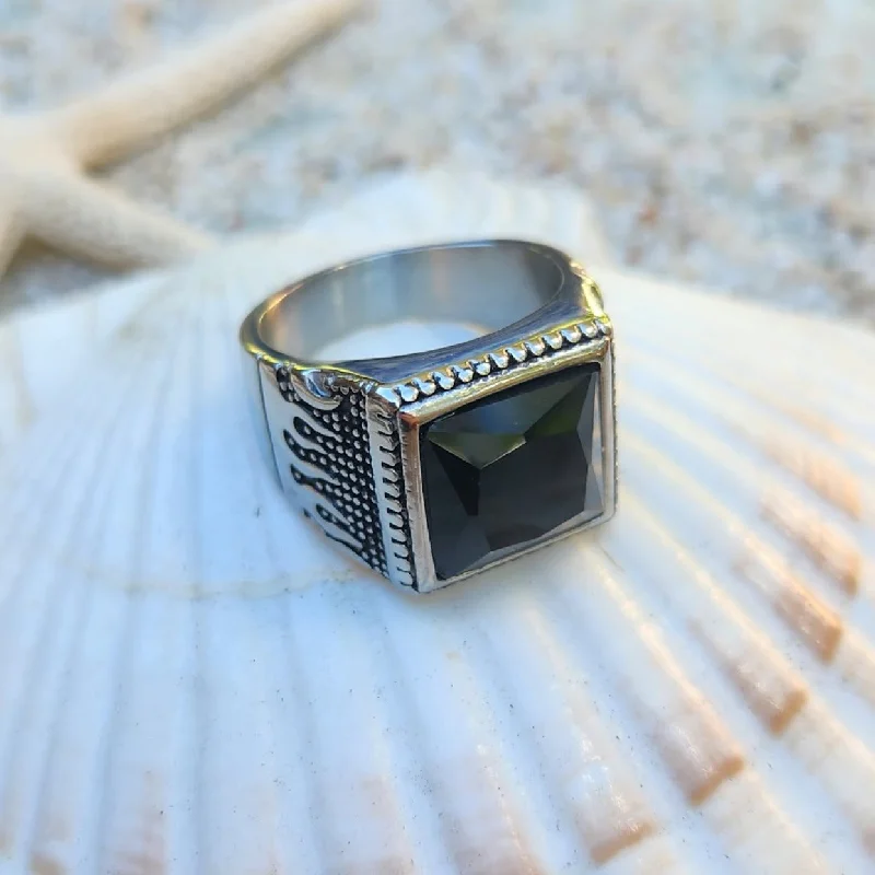Men's magnetic rings for potential health benefitsONYX WAVE - WATERPROOF MEN'S ONYX CRYSTAL SILVER RING Men's magnetic rings for potential health benefitsONYX WAVE - WATERPROOF MEN'S ONYX CRYSTAL SILVER RING
