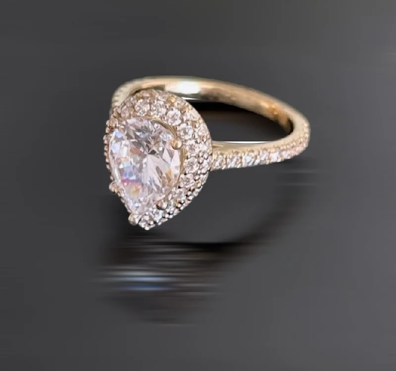 Enamel - Coated Women's Rings in Bright, Bold ColorsPear engagement ring