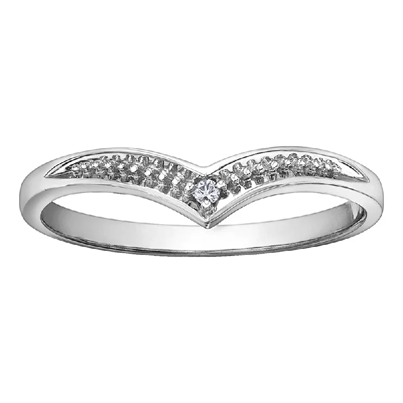 Anniversary rings with birthstones of both partnersV-Shaped Diamond Band